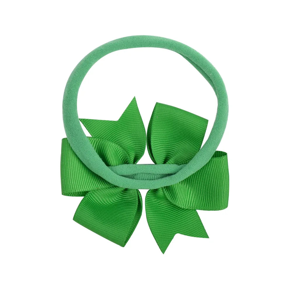 8Pcs/Set Solid Color Nylon Six Ears Bows Headband for Baby Bowknot Elastic Hair Band Handmade Headwear Girls Hair Accessories